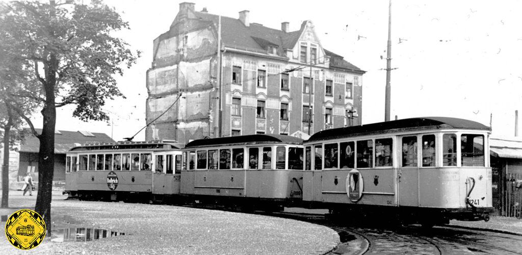 Typischer Drei-Wagenzug der Nachkriegszeit D / e / e