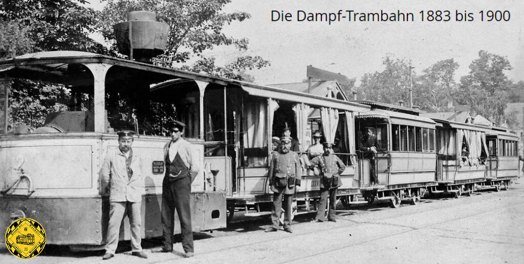 Am 9. Juni 1883 eröffnete die MTAG die erste Dampftrambahn Süddeutschlands vom Stiglmaierplatz bis nach Nymphenburg. Diese Linie war besonders an den Wochenenden stark frequentiert.