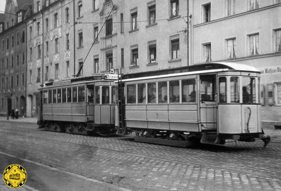 1910/11 wurde dann die erste große Serie von Beiwagen für den elektrischen Betrieb beschafft. Böker lieferte die Wagen Nr. 755-805 und MAN dann den Rest. 1943 fielen 17 Wagen dem Krieg zum Opfer.