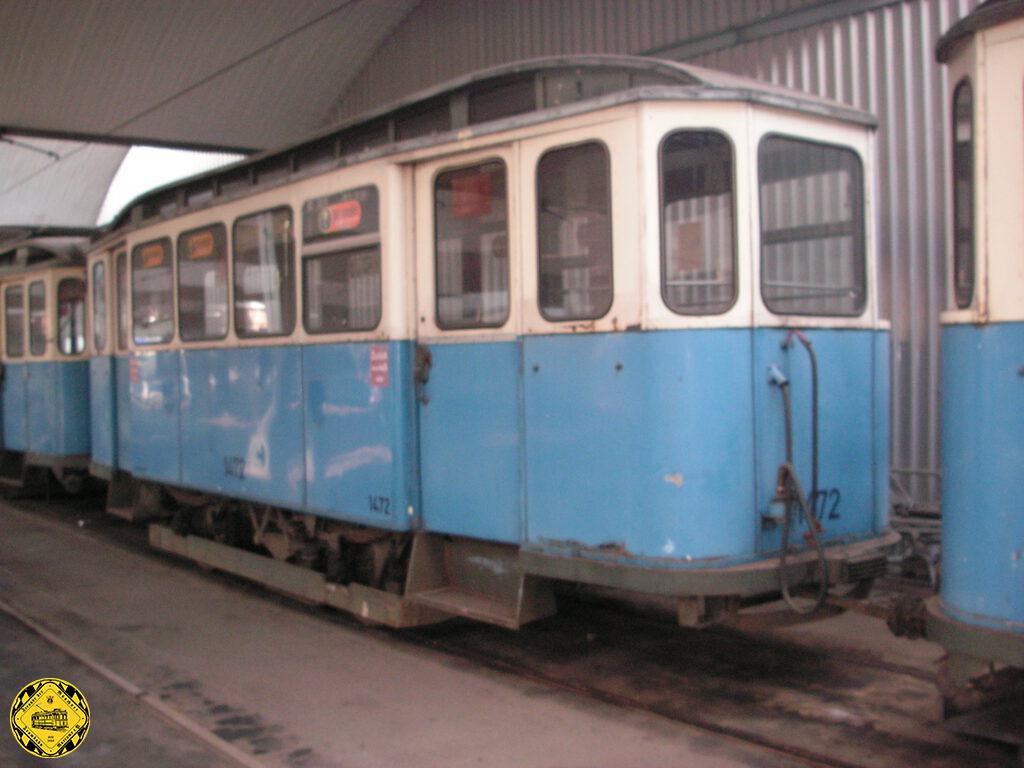BW 1472: Zu den 1925/26 gebauten Triebwagen der Baureihe E beschafften die Städtischen Straßenbahnen München zeitgleich 200 Beiwagen der Bauart e. 