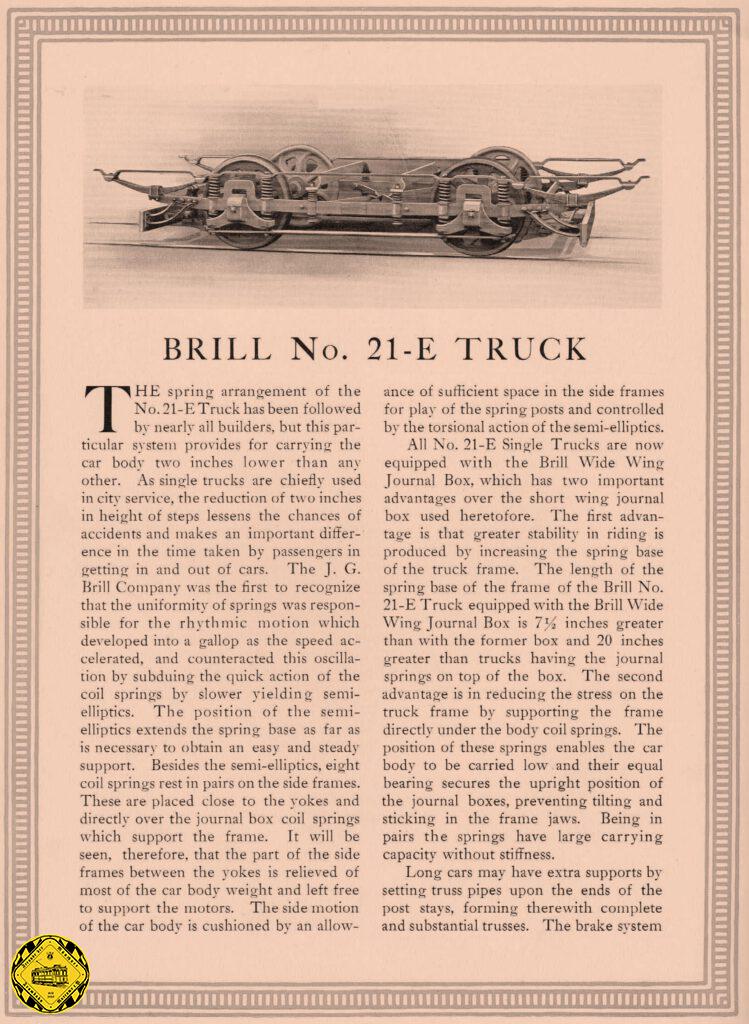 Die Beschreibung der Brill 21 E Trucks ist in einem Katalog dokumentiert. Diese Bilder verdanken wir dem Council of Tramway Museums of Australasia (CoTMA), das dankenswerterweise diese Typenblätter ins Internet gestellt hat.