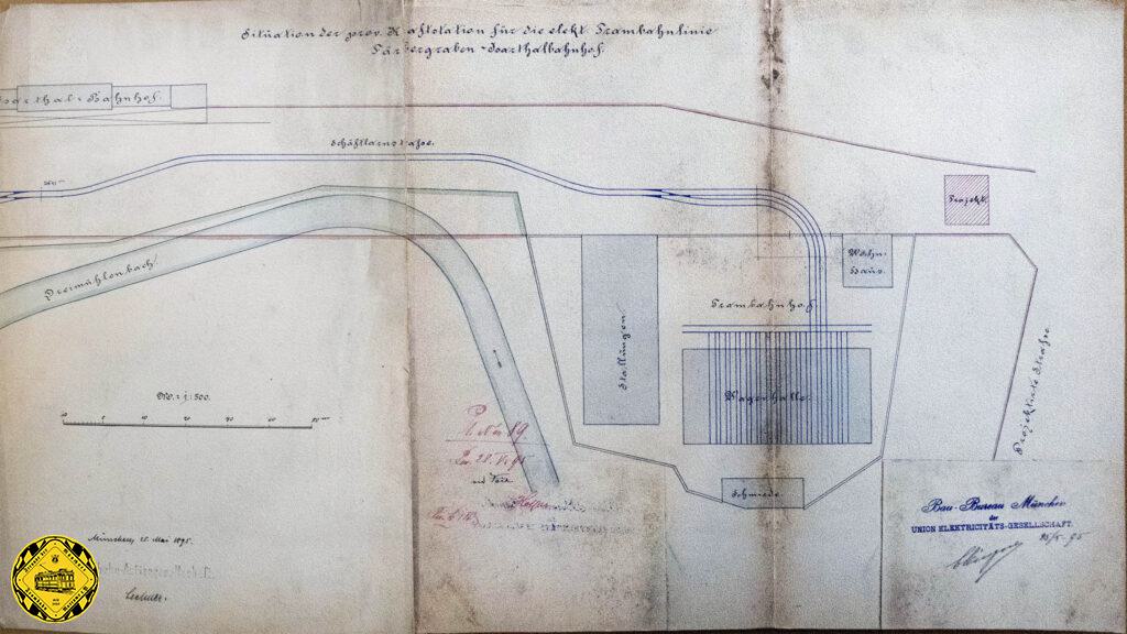 Der für die gemeindlichen Pferdebahnlinien Färbergraben – Isartalbahnhof und Bayerstraße – Giesing benötigte Betriebshof wurde 1892 auf dem gemeindlichen Grundstück an der Schäftlarnstraße No. 32 errichtet.