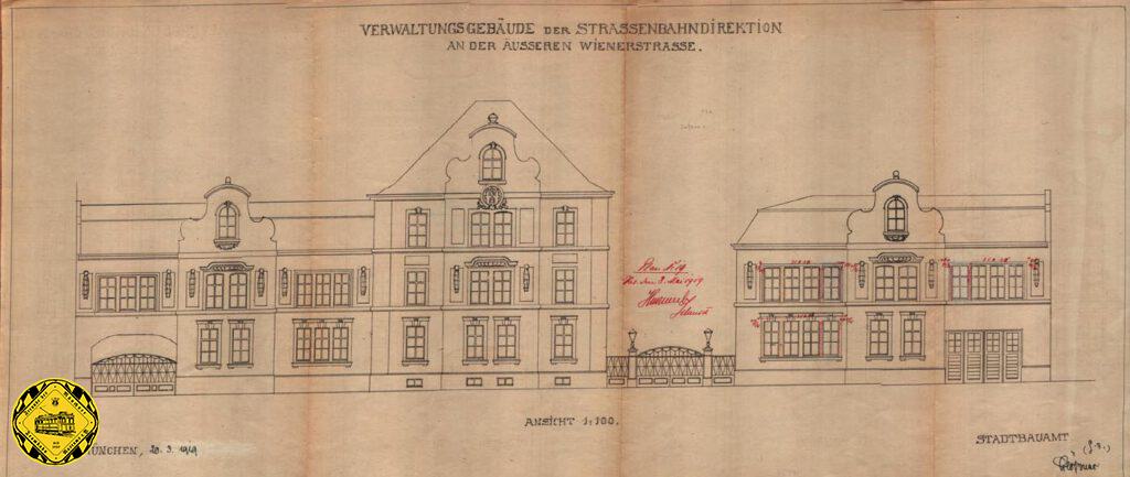 Diese Pläne sahen auch einer Veränderung der Fassade vor, keine Türmchen mehr und das Verschwinden der waagrechten Balkenoptik im Erdgeschoß.