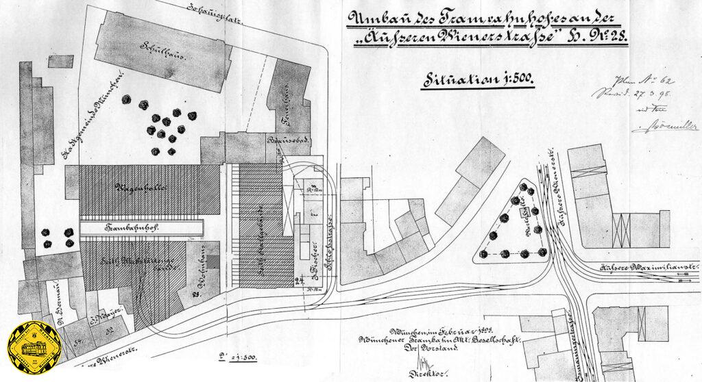 Im Jahr 1899 erfolgte der komplette Umzug der Verwaltung in die Äussere Wienerstraße. Dafür wurde der Betriebshof an der Thierschstraße aufgegeben.