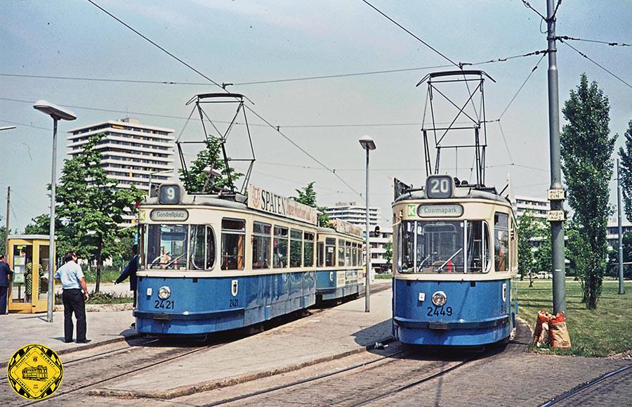 Ab Juni 1975 fuhr auch die Linie 20 bis zum Cosimapark. Diese Strecke wurde mit dem Bau der U-Bahn 1980 wieder eingestellt. Bald wurde auch ein grosser Teil der Schienen entfernt.