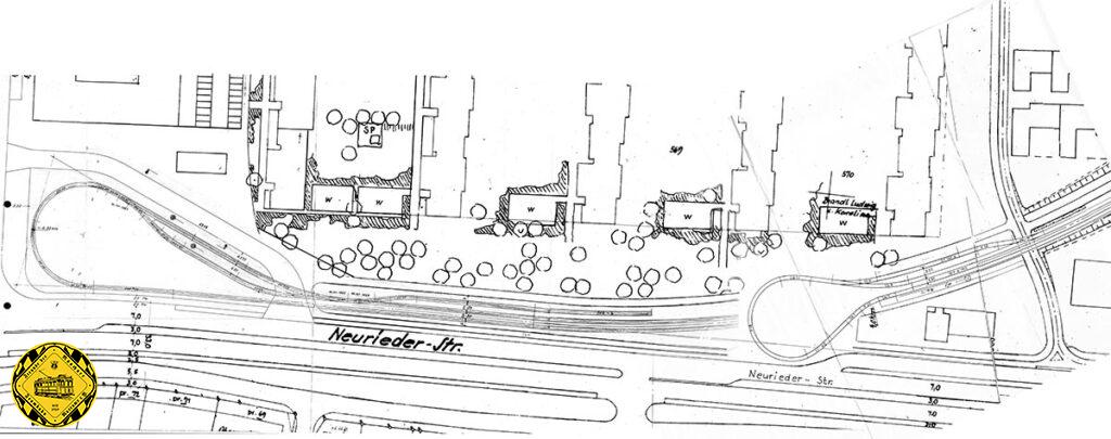 Natürlich gibt es hier auch einen genauen Gleisplan, diesmal sogar gleich 2. Die erste Schleife vom 31.10.1964 in Fürstenried musste für den U-Bahn-Bau aufgegeben werden und eine etwas weiter westlich liegende Schleife an der Neuriederstraße wurde gebaut & ab 31.05.1987 für gut 4 Jahre bis 1.6.1991 genutzt.
