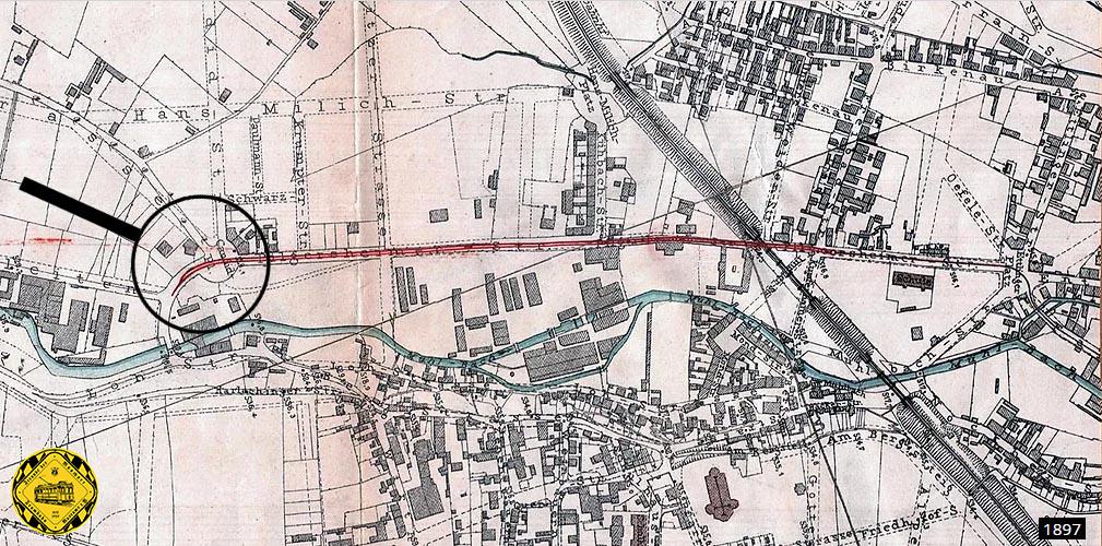 Im Januar 1897 erscheint wieder eine Planung einer Trambahnverlängerung der Strecke über die Freibadstraße hinaus zum Candidplatz. 