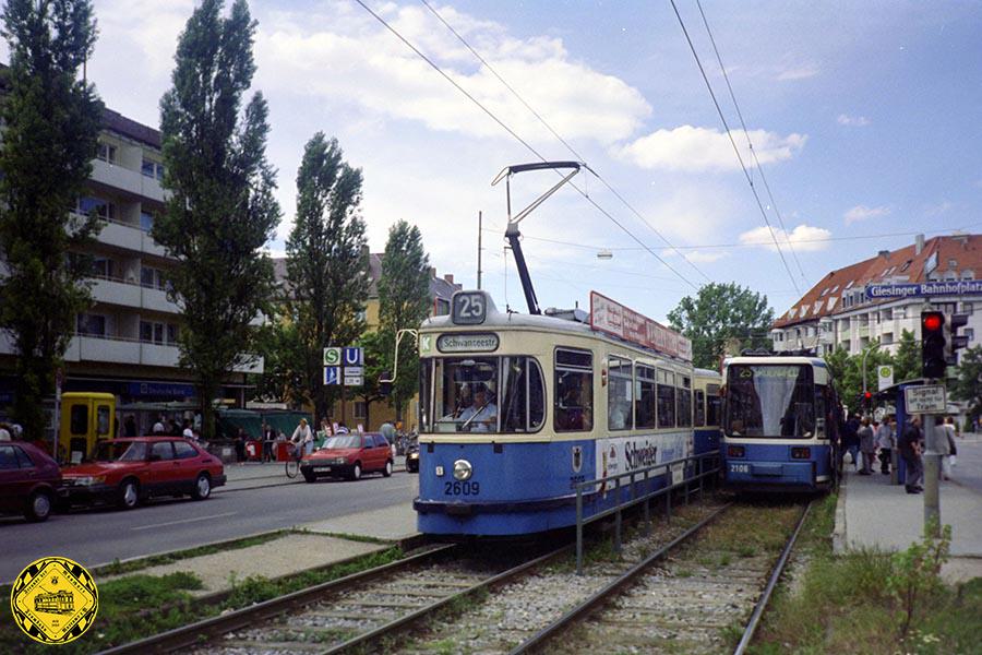 Die Linie 25 kennt den Giesinger Bahnhof vom 27.07.1995 bis 14.08.1995 und vom 23.06.1997 bis zum 25.07.1997.