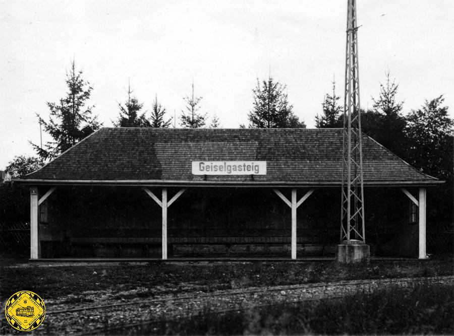 Die Wartehalle an der Geiselgasteig Schleife am19.August 1925.