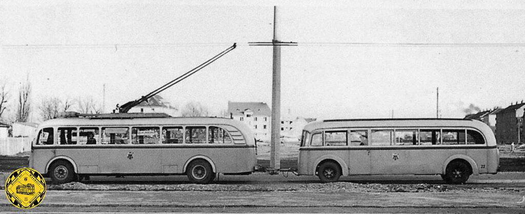 Der Münchner Obus-Betrieb bestand von 1948 bis 1966. Ursprünglich sollte eine Ringlinie um die äußeren Stadtviertel realisiert werden, die elektrisch betrieben wird. Der Vorteil lag zum einen an der Verfügbarkeit von Strom, da dieser aus heimischer Kohle gewonnen werden konnte, zum anderen auch am höheren Wirkungsgrad der Elektromotoren im Vergleich zum Verbrennungsmotor. Schließlich sollten auf der Linie Busse mit Anhängern fahren.