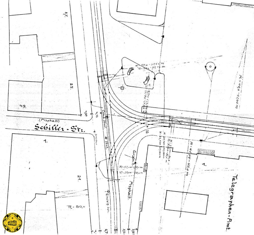 Beim großen Umbau des Jahres 1906 der Gleisanlagen von Bahnhofplatz und Stachus ist das Hinterstellgleis der vom Goetheplatz kommenden Linie verschwunden und ein neues Gleisdreieck am Bahnhofsvorplatz und der Bayerstraße gebaut worden.