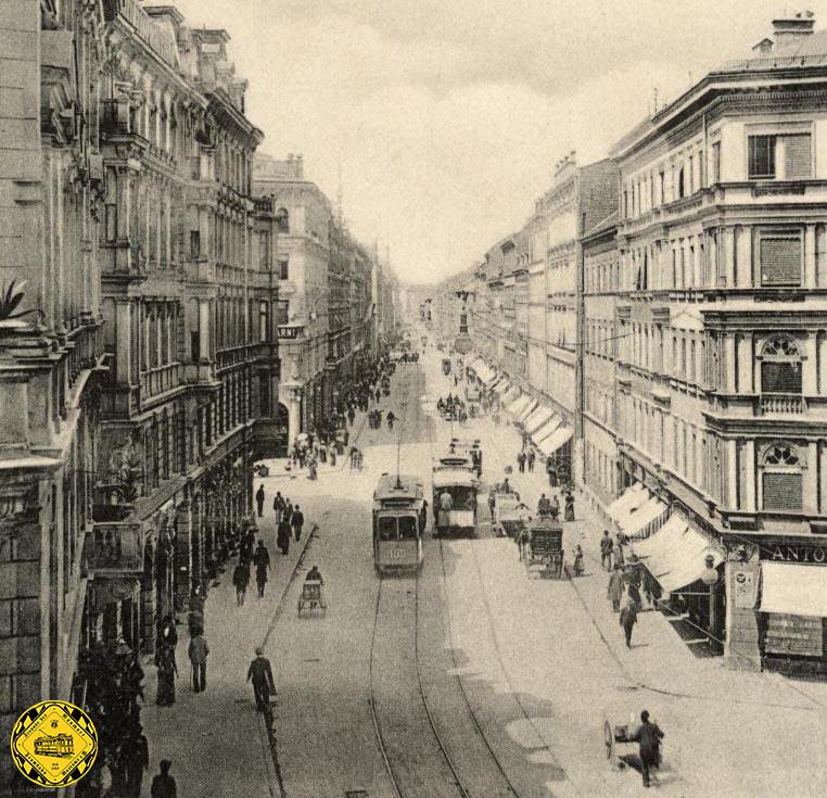 Baubeginn für die Umstellung auf elektrischen Betrieb für die Strecke Dachauer Straße zwischen Bahnhofplatz und Augustenstraße war der 20.2.1899 und der elektrische Betrieb wurde am 17.8.1899 aufgenommen.