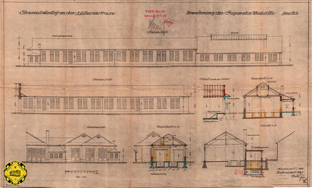 Diese neue Werkstatthalle wurde schon deutlich moderner und einfacher ausgeführt. Sie hatte zwei Grubengleise und verschiedene Werkstatträume. Größere Reparaturen oder Auswechslungen an Triebwagen und Beiwagen wurden an der nur wenige Kilometer südlich gelegenen Hauptwerkstätte erledigt.