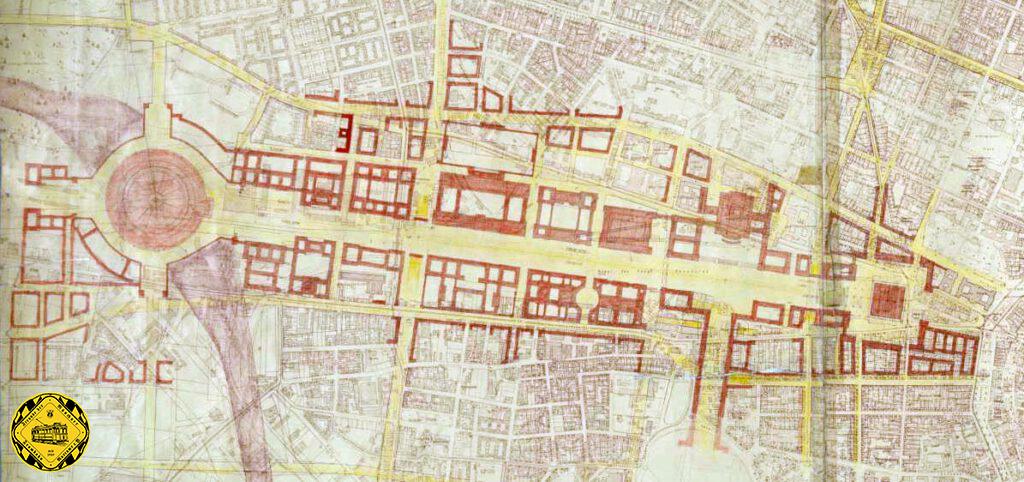 Eine Prachtstraße in die Innenstadt sollte entstehen, der auch der alte Hauptbahnhof zum Opfer fallen sollte. was er dann auch tat, allerdings auf eine andere Weise als der geplanten...