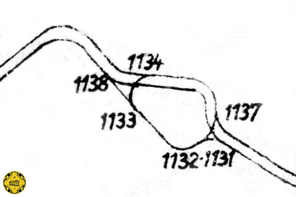 Für die Freunde der Münchner Trambahnweichennummerierung hier noch der Weichenplan von der Gollierschleife.