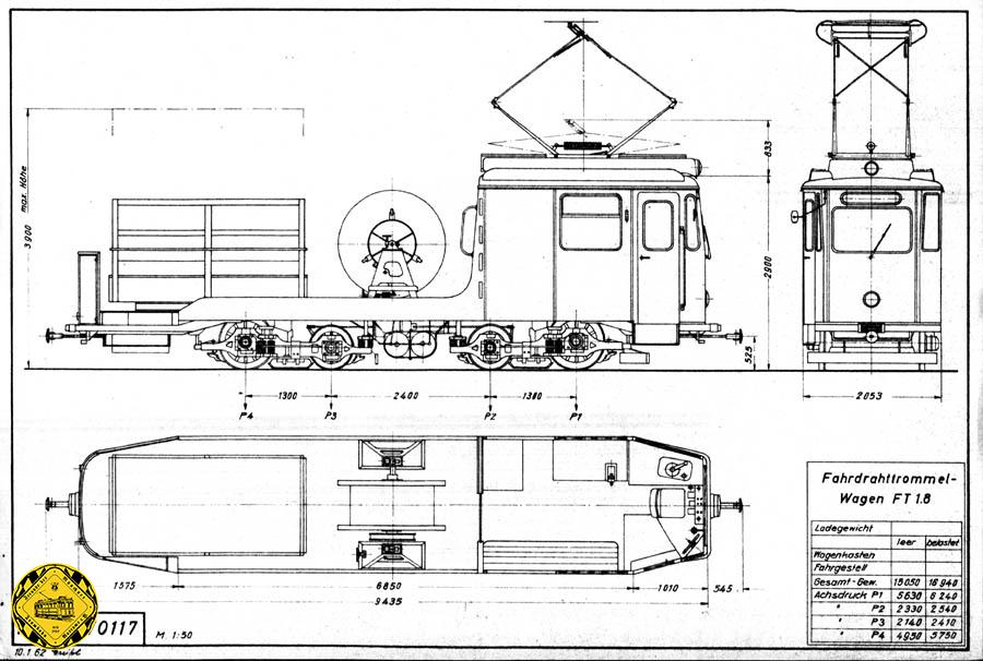 Aus dem Posttriebwagen P 2.8 Nr. 7 wurde der Fahrdrahttrommelwagen FT 1.8 Nr 40 1960/61 umgebaut. Ab 1970 in Nr. 2940 umnummeriert, wurde er 1983 ausgemustert.