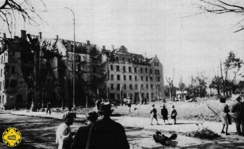 Die Kriegszerstörungen in der Ridlerstraße und Gollierstraße waren enorm.