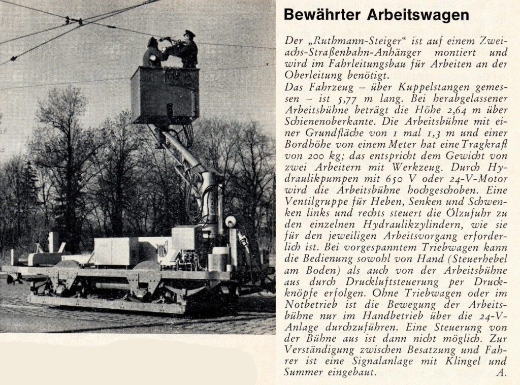 Aus der "Information" des Stadtwerke/Verkehrsbetrieb 1965/3.