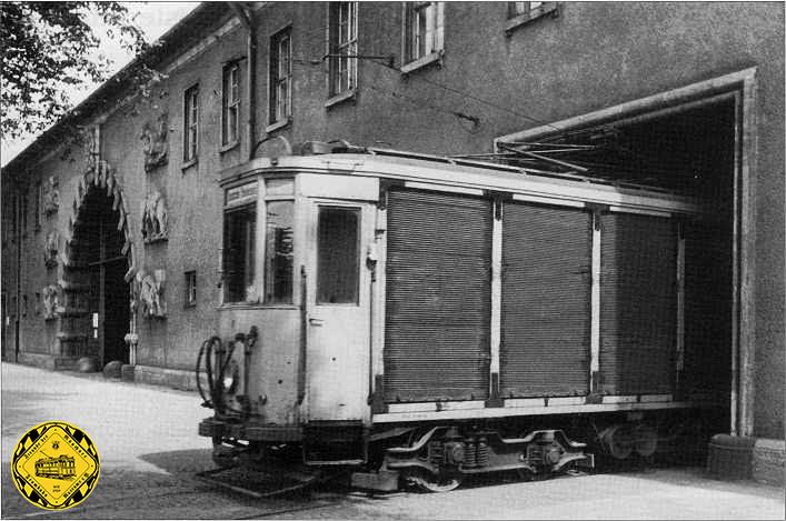 Letzte Posttram am 21.6.1959 fährt ins Paketamt in der Wredestrasse.