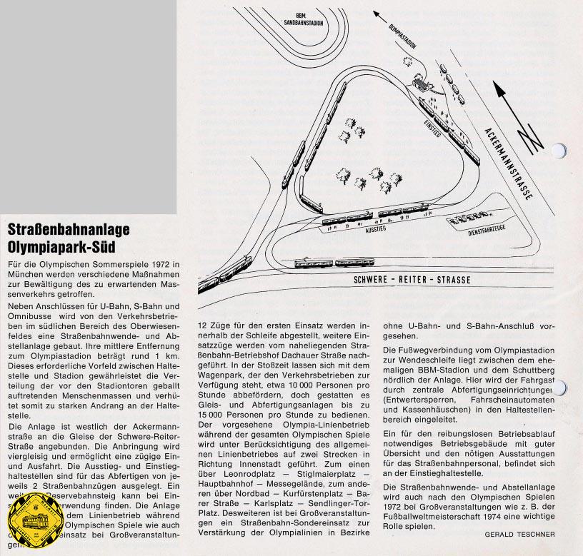 In der Ausgabe 1971/2 der hausinternen Mitteilungen an die Mitarbeiter der Stadtwerke/Verkehrsbetriebe "Information" wird die neue Schleife an der Ackermannstraße erklärt.