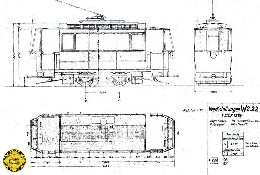 1914 wurde aus einem Z -.22-Triebwagen ein weiterer Werkstattwagen W 2.22 mit der Nr. 6, dann 26 und ab 1926 46 umgebaut.