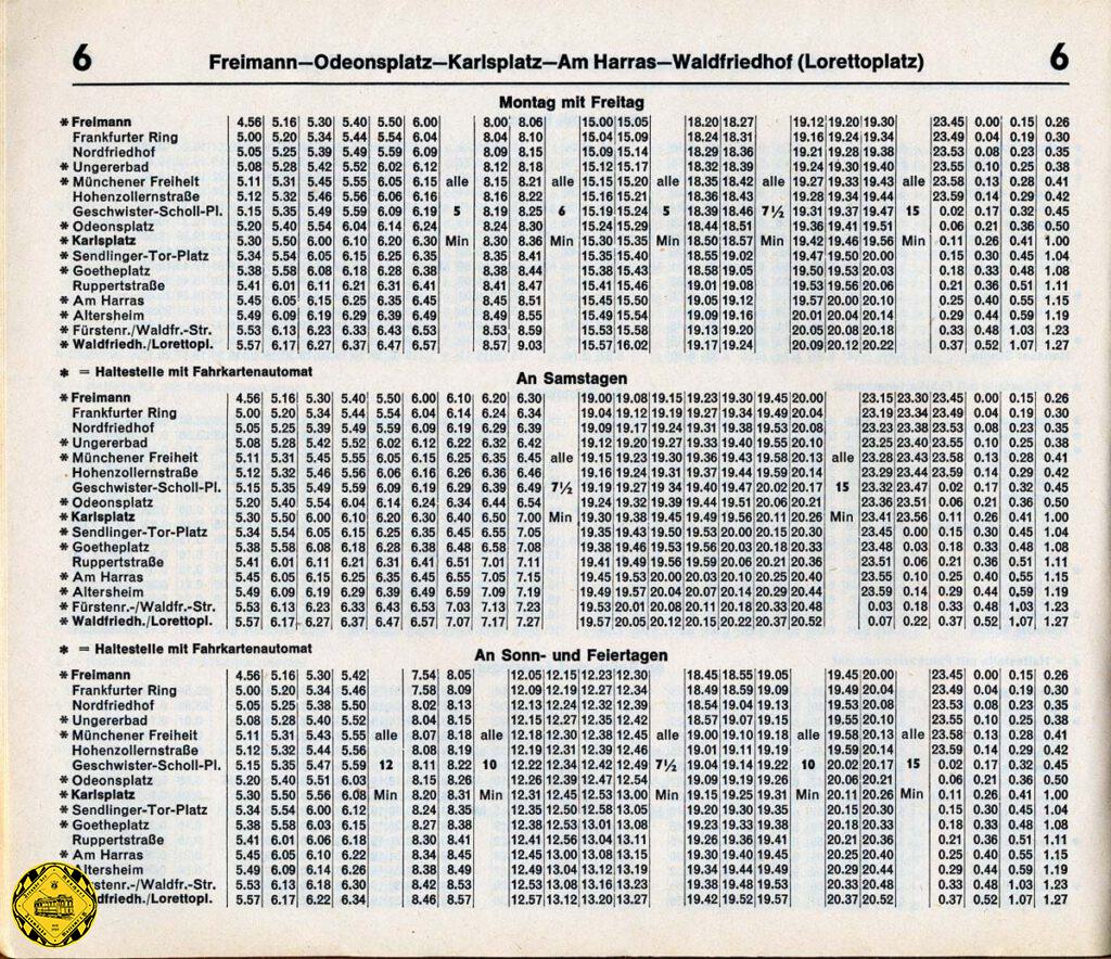 Das ist was für Nostalgiker: die Originalseite des Winterfahrplan 1964-65 auf diesem damals dünnen raschelnden Papier des Trambahnfahrplans.