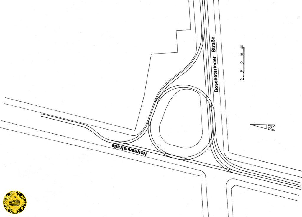 Nach dem 15.07.1937 werden die Gleiswechsel an der Wolfratshauser Straße / Boschetsrieder Straße entfernt und es erfolgt ein Rückbau der Gleise.