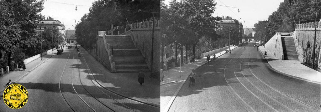 Bei diesen Arbeiten wurde recht heftig in die Struktur eingegriffen: es verschwanden viele der am Berg gelegenen Häuser und die Treppe zur Kirche wurde auf die Hälfte der Breite zurückgebaut.