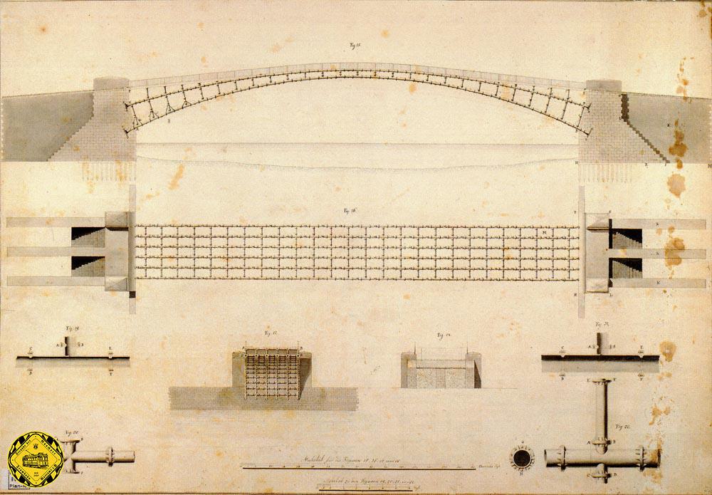 Der Entwurf einer gusseisernen Röhrenbrücke von Georg von Reichenbach 1810