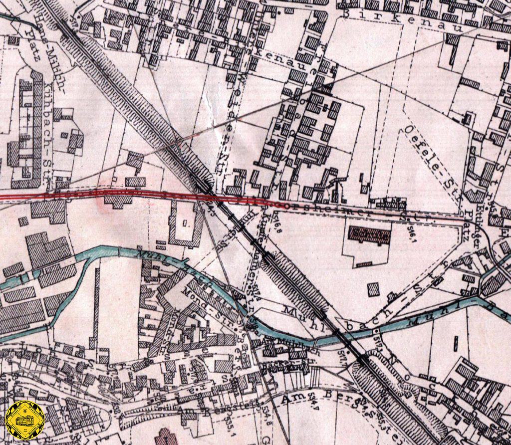 Als die Pferdebahn ab dem 9.Januar 1883 bis zur Freibad-Straße führte, war es die erste Trambahnverbindung in diesen Stadtteil über die Falkenstraße von den Reichenbachstraße kommend. Doch schon 1983 plante man eine Weiterführung bis zum Candidplatz, die allerdings deutlich auf sich warten ließ. Im Plan ist sie schon mal rot eingezeichnet in einer Vorlage der MTAG an den Magistrat der Residenzstadt München. Auf diesem Plan gibt es noch keine Humboldstraße, keinen Kolumbusplatz und keinen Giesinger Berg, das war nur ein Steig, der per Fußweg erschlossen war, weil zu steil.