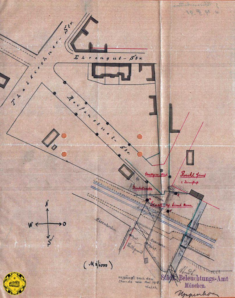 Magistrat der königl. Haupt- und Residenzstadt München.
Betreff: Die Weiterführung der Dreimühlenstraße.
Die beiden Gemeindecollegien haben am 27. Oktober bezw. 5. November
1891 beschlossen: