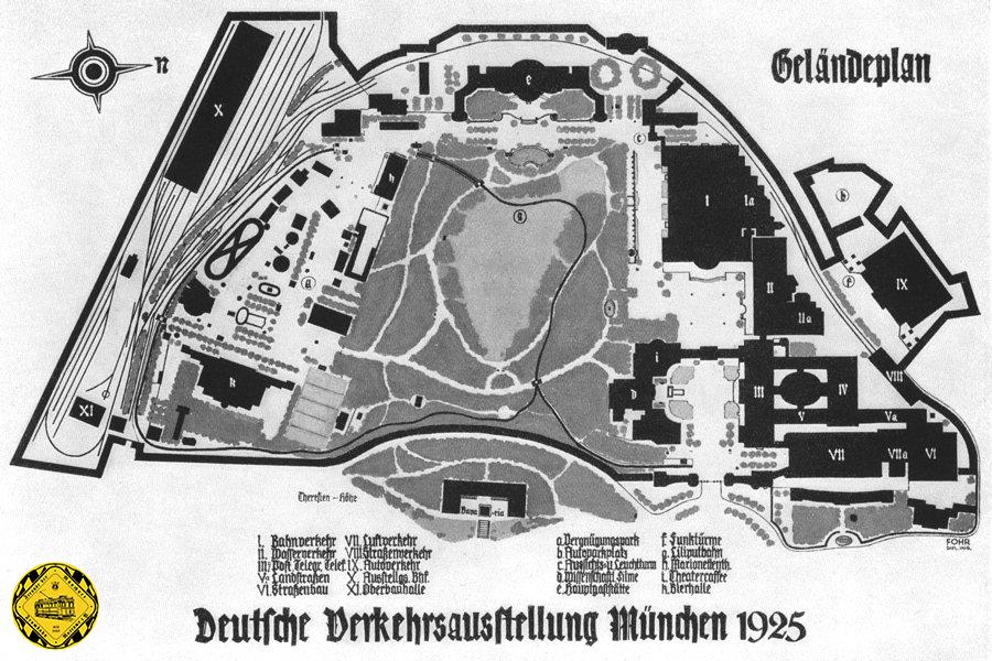 Vom Mai bis Oktober 1925 fand auf der Theresienhöhe die deutsche Verkehrsausstellung statt. 