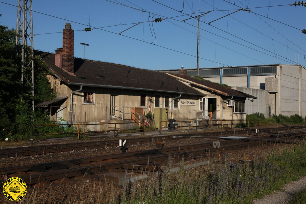 Der Bahnhof Freimann an der Strecke des Nordrings der Eisenbahn