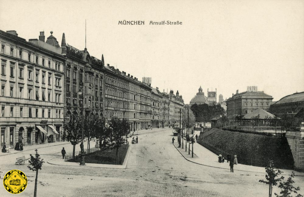 Das Nord-Portal der Paul-Heyse-Unterführung an der Arnulfstraße 1905 noch ohne Trambahn-Anschluss.