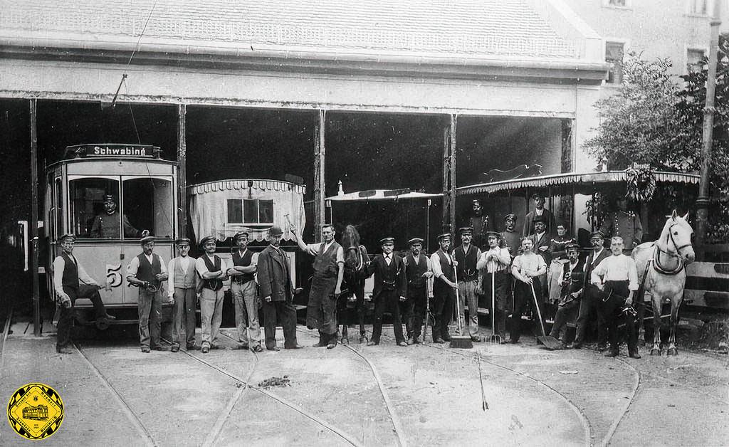 Cronauer Bild 5 Wilhelmstrasse 1900 Verabschiedung Pferdebahn SharpenAI Motion