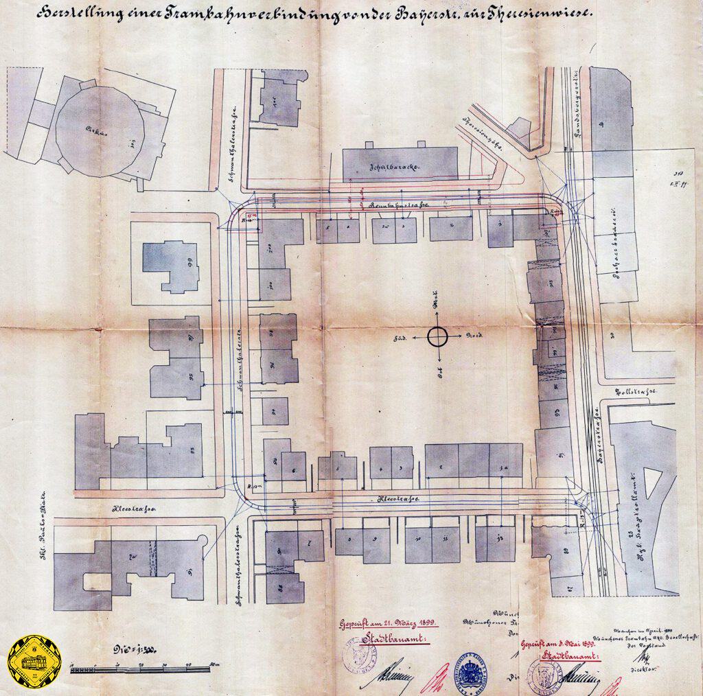 Zur Wies'n im Jahr 1900 wird rechtzeitig zum 15.9.1900 die kleine Wies´n-Schleife über die Martin Greif Straße, Schwanthalerstraße und durch die Hermann Lingg Straße zurück zur Bayerstraße eröffnet.