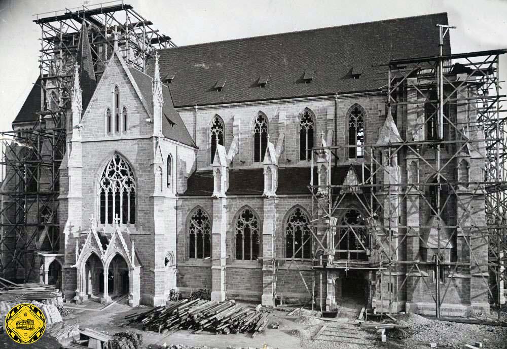 In der Bauzeit vom 7. Juni 1892 – 24. Juni 1906 entstand die Paulskirche. Unsere Aufnahme entstand im Jahr 1900.