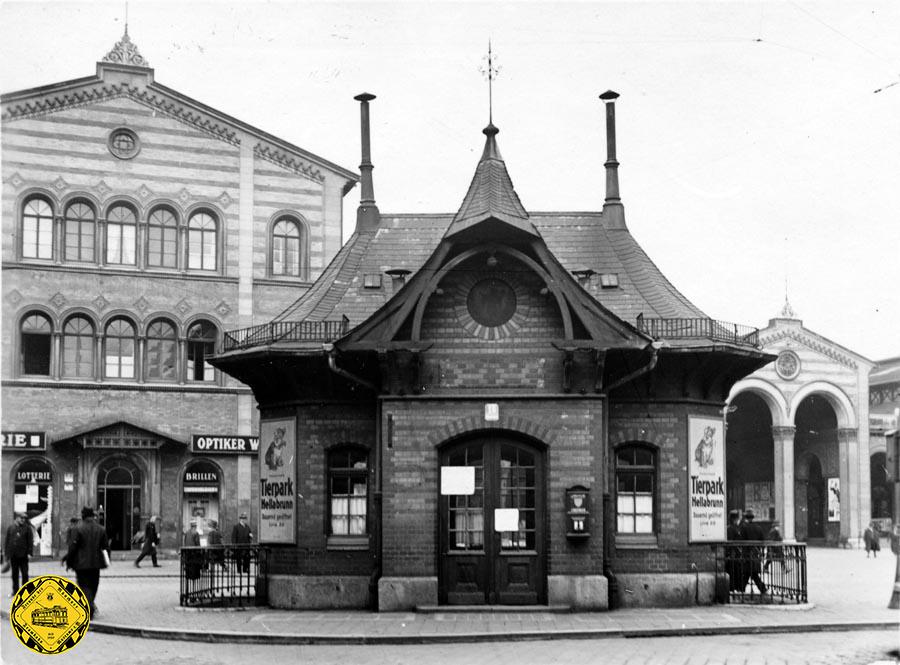 Für mich das schönste Stationshaus der Münchner Trambahn am Bahnhofsplatz. Dieses Stationshaus wurde 1898 erbaut und 1929 wieder abgebrochen.