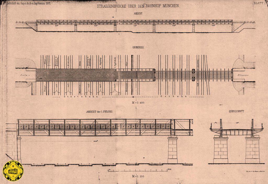 Diese Herbststraßenbrücke wurde als Ersatz für den Bahnübergang auf der Höhe der Herbststraße (etwa heutigem Funkhaus/Augustiner Biergarten) etwas westlicher 1870 erbaut.