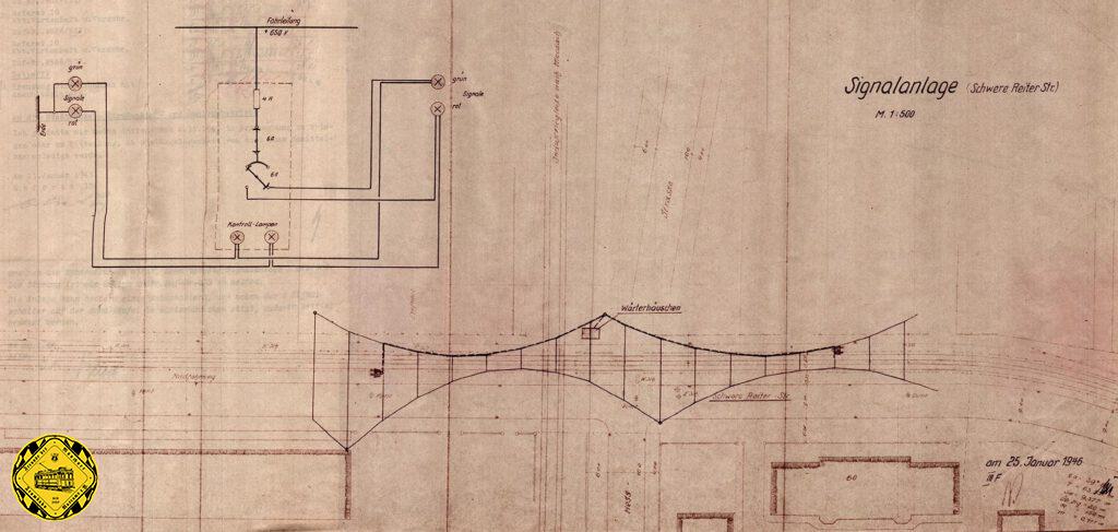 Die Kreuzung der Trambahnlinie 22 in der Schwere-Reiter-Straße mit der Trambahn besteht seit 4.12.1928. Diese Kreuzung war damals noch in der Leonrodstraße (Schwere-Reiter-Straße ab 1938) und die einzige Kreuzung einer zweigleisigen Trambahnstrecke mit einer zweigleisigen Eisenbahnstrecke. Hier war zuerst die Bahnstrecke vorhanden. Sie versorgte die Militäreinrichtungen im nördlichen Schwabing seit dem 19.Jahrhundert und führte nach einer letzten Erweiterung zum 1.Weltkrieg bis über die Lothstraße ins Stadtgebiet.