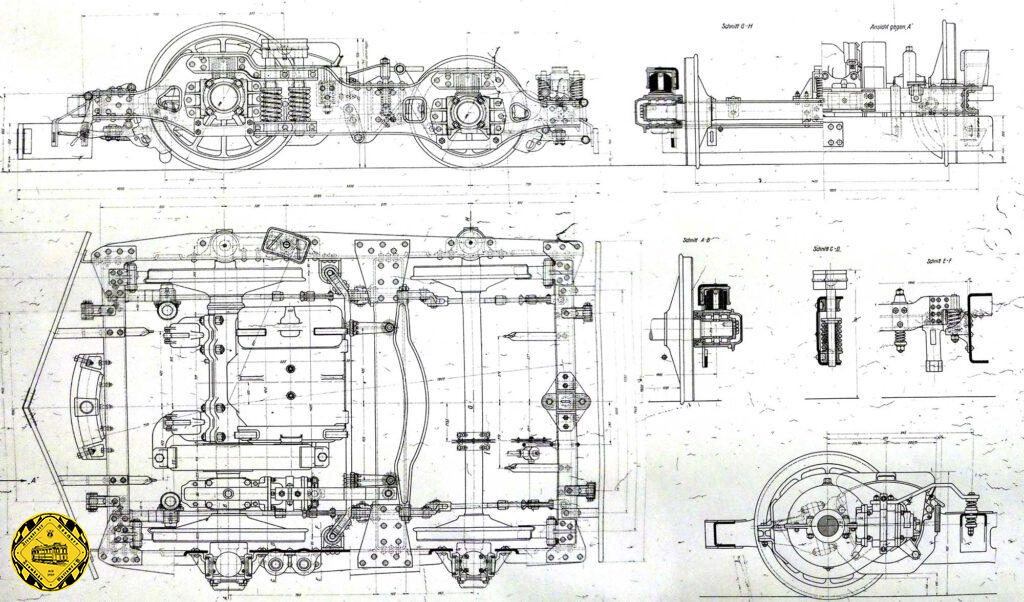 Maximum Drehgestell: Diese Drehgestelle waren bis zum Ende der Maximumwagen nach der Olympiade 1972 unter den E-, F- und G-Triebwagen und unter dem Fahrleitungskontrollwagen FK 1.8 2942 bis heute im Einsatz. An Beiwagen wurden von MAN nur die Typen e 1.48 und e 5.49 geliefert.