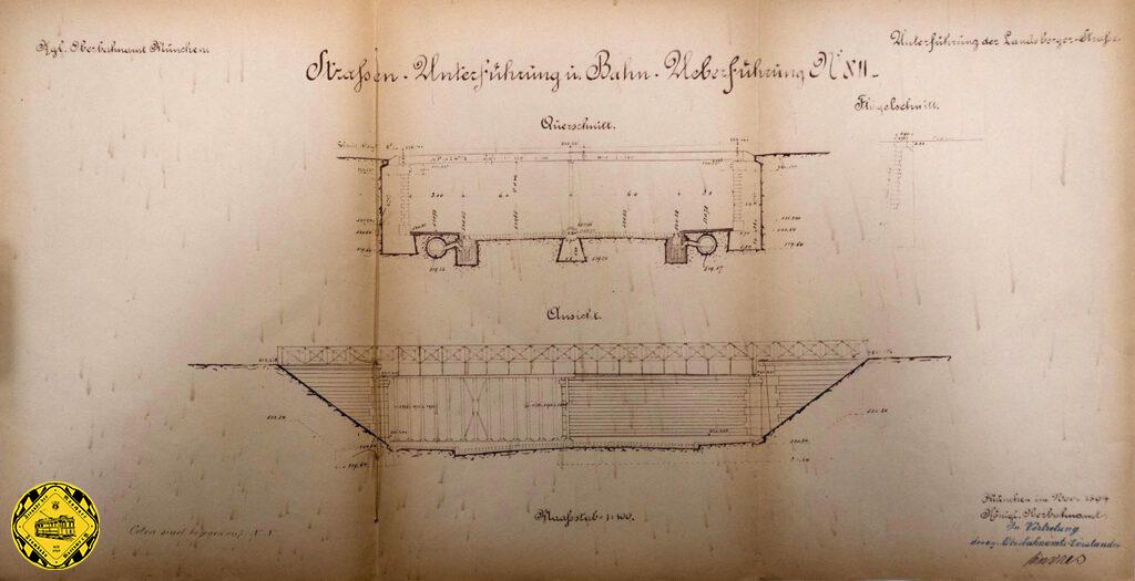 Bei Unterführungen wird immer ein großes Augenmerk auf die Abwasserführung gelegt. In der Unterführung muss auch bei Regen das Wasser ablaufen können. Daher sind Planungen solcher Unterführungen immer ein Zusammenspiel vom Oberbahnamt, dem städtischen Bauamt, Magistrat und Abwasser-Amt, später auch vom Beleuchtungsamt, wenn es um die Beleuchtung der Unterführung geht, die damals mit Gas üblich war, da es in München kein Stromnetz gab. Wegen der Zuständigkeiten ist aber auch noch der bayerische Landtag dabei, die Regierung von Oberbayern und die Polizeidirektion und der Gemeindebevollmächtigte. Diese Stellen müssen neben natürlich den ausführenden Baufirmen koordiniert werden. Das ist heute nicht unbedingt viel anders.  