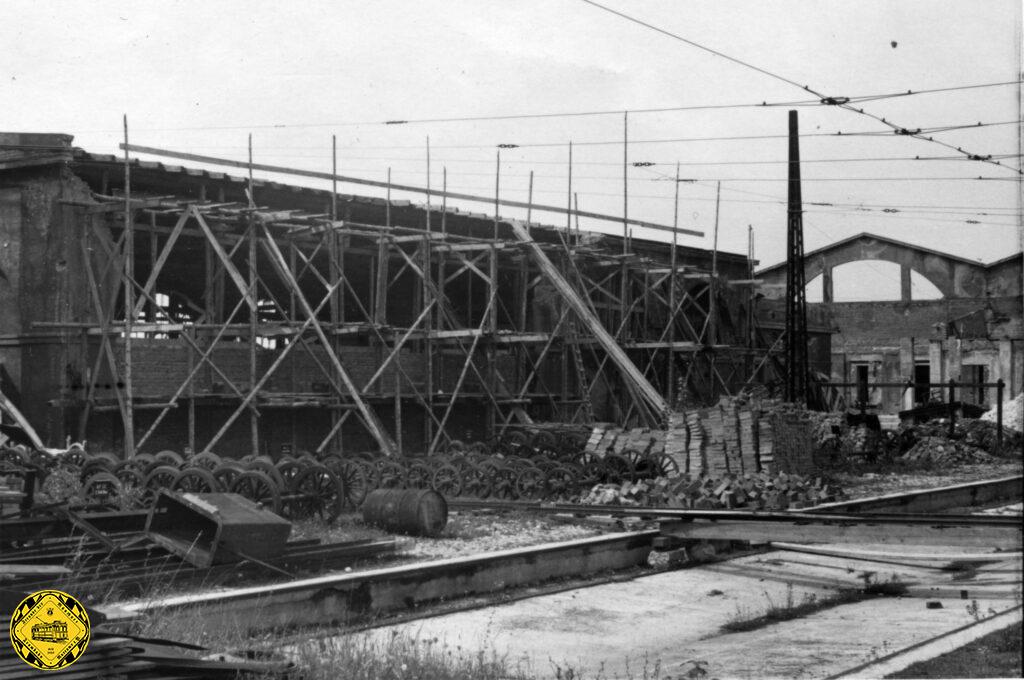 Im 2.Weltkrieg wurden große Teile der Hauptwerkstätte zerstört oder schwer beschädigt und auch das Kesselhaus blieb nicht verschont, allerdings mussten nur die Wände instandgesetzt werden und ein neues Dach aufgesetzt werden. 