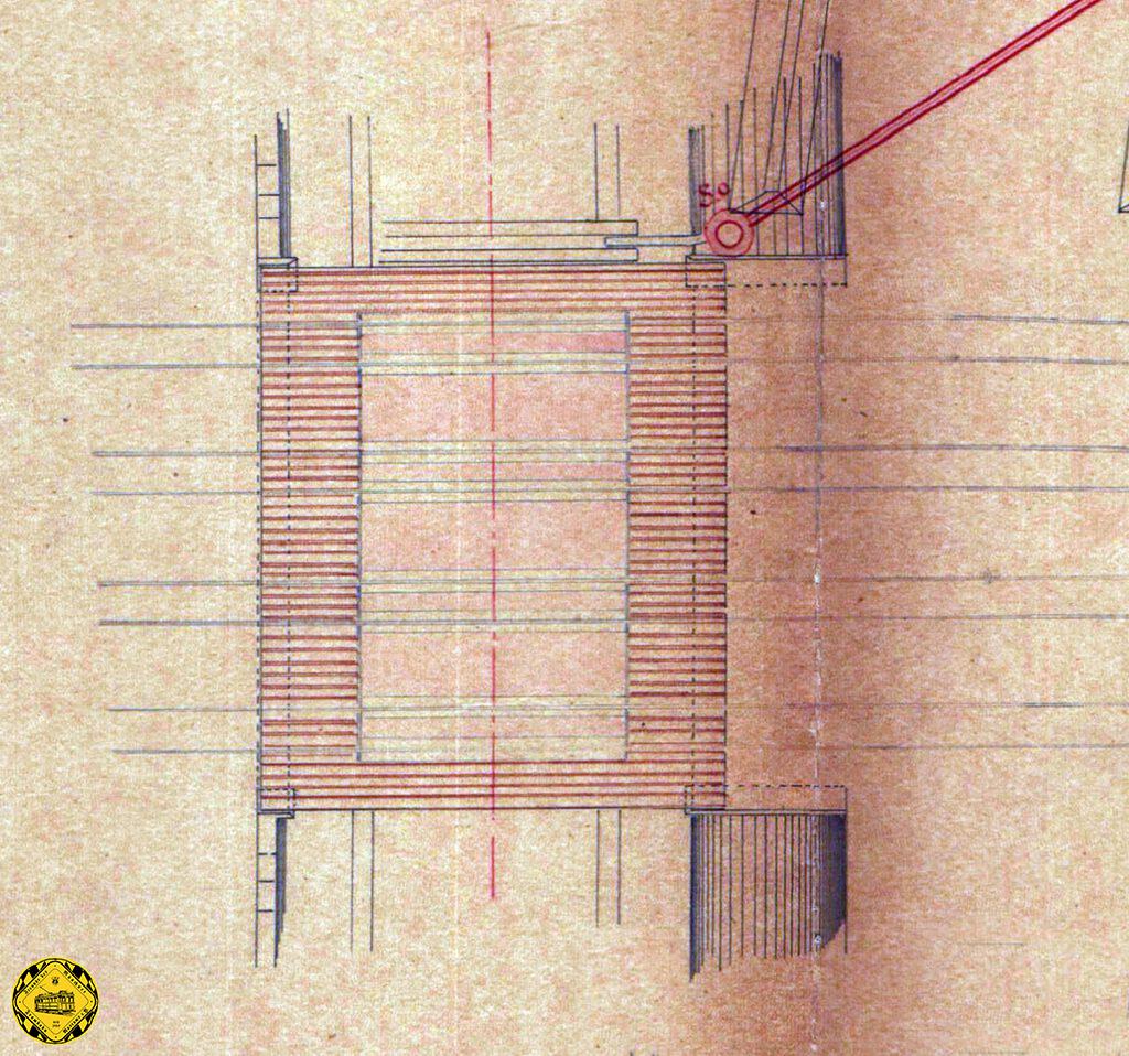 Es war eine reine Glückssache, bei der Recherche zum Südbahnhof auf dem Plan zur Abwasserführung von März 1880 diesen Plan finden. Leider fehlen Maße, weil es ja eigentlich um die rot markierte Abwasserführung an dieser Unterführung ging, damit bei Regen die Unterführung nicht volllaufen kann.
