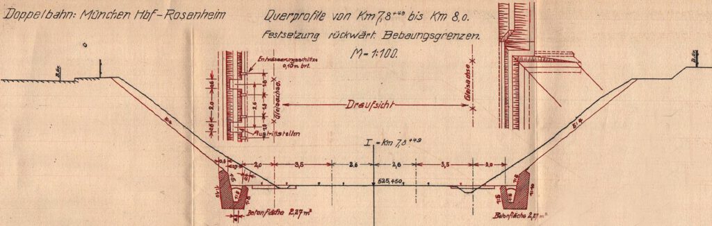 Im September 1916 wurden Planungen beauftragt, die Verbindung Bahnhof München-Ost und Hauptbahnhof auf 4-gleisig zu erweitern. Wie so viele Planungen wurde sie aber wegen der 1.Weltkriegs nicht umgesetzt.