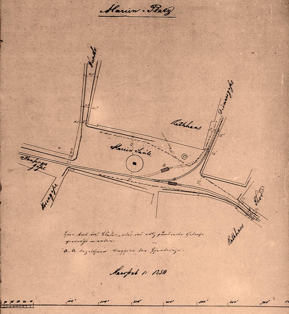 1874 04 pferdetram stachus und marienplatz gleisplan pol.dir.mü 