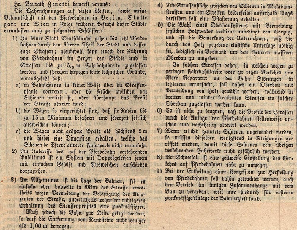 Zenetti zu pferdebahn gleisbau