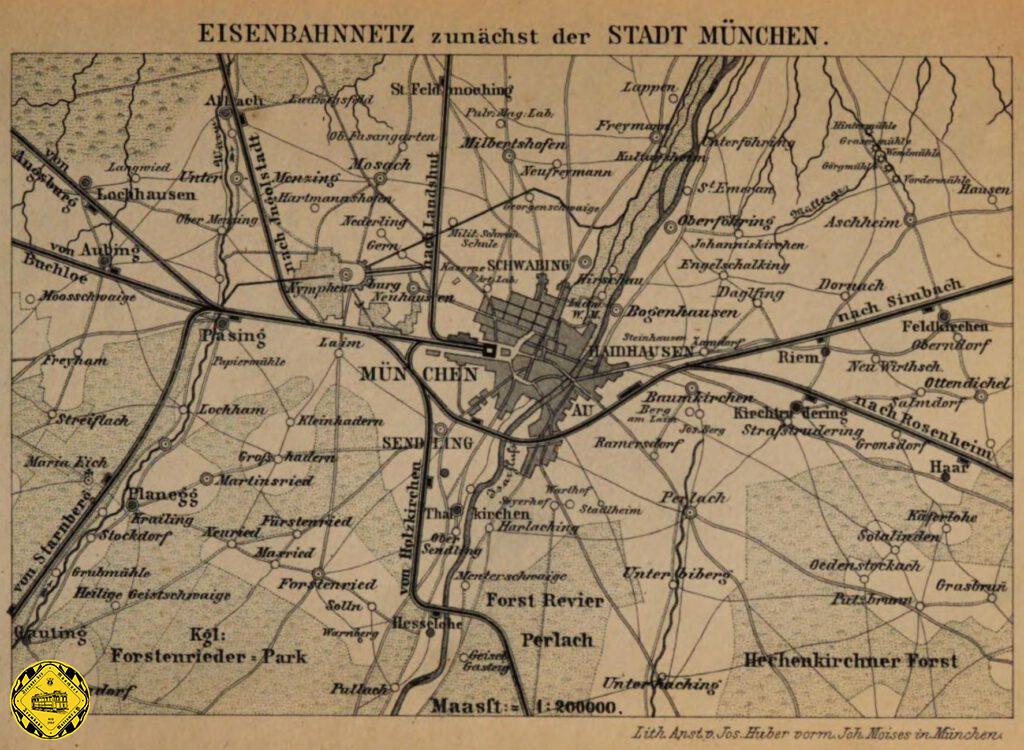 1876 Bahnkarte München